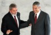 Lula da Silva e José Sócrates juntos em Brasília, em Agosto de 2006