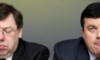 O primeiro ministro irlandês Brian Cowen e o ministro das Finanças Brian Lenihan