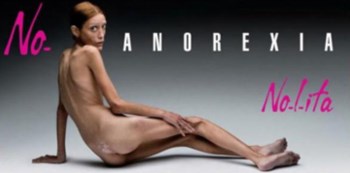 Cartaz que popularizou a luta de caro contra a anorexia