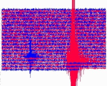 O registo dos dois sismos no Instituto Geofísico do Infante D. Luiz, em Lisboa