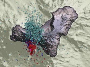 Imagem do Instituto Geográfico Nacional mostra intensa actividade sísmica na ilha