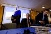 Rasmus Rüffer (BCE), Jürgen Kröger (Comissão Europeia) e Poul Thomsen (FMI)
