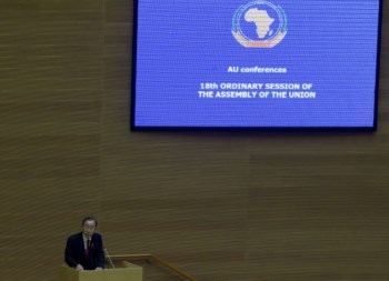 Ban Ki-moon este domingo, a discursar em Addis Abeba