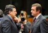 Durão Barroso com Passos Coelho no Conselho Europeu de segunda-feira