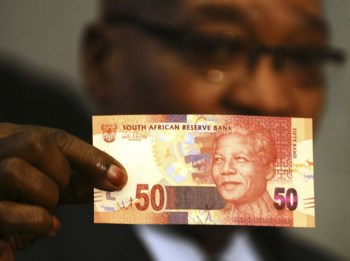 Jacob Zuma mostrou o modelo da nova nota de 50 rands