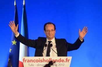 François Hollande, no discurso da vitória
