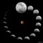 Mosaico da Sequência do eclipse até à fase da totalidade.