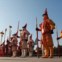 CHINA. Representação de soldados do tempo da Dinastia Qing, em Pequim 