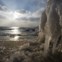 DINAMARCA, 05.02.2012. Praia e gelo em Ronne, ilha de Bornholm, no mar Báltico. 
