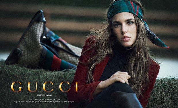 Uma imagem da campanha da Gucci protagonizada pela neta de Grace Kelly 