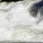 SUÍÇA, 26.03.2012. Um homem na plataforma para visitantes das Cataratas do Reno, as maiores da Europa, em Neuhausen. 