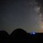 Acampamento turístico sob um estival céu estrelado perto de Hashaat, Dundgovi  