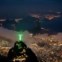 BRASIL, 16.06.2012. O Cristo Redentor iluminado de verde para celebrar a conferência sobre desenvolvimento sustentável Rio+20