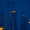 CHINA, 01.09.2012. A lua ergue-se sobre o centro financeiro de Xangai 
