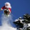 E ainda mais desportivo: um pró do esqui (Alberto Ronchi) em salto na neve de Madonna di Campiglio