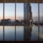 COREIA DO SUL. Vista de Seul a partir da piscina interior de um hotel de luxo