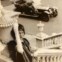 Mia Farrow numa fotografia tirada durante a filmagem do filme de 1974
