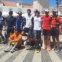 Após cruzar a meta, em Vila Real de Santo António, com companheiros de corrida 