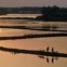 China, Hunan. Agricultores no lago de Dongting Hu 