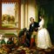 Um quadro de Edwin Henry Landseer retrata a Rainha Vitória e o príncipe Alberto no Castelo de Windsor