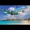 A celebre quase-que-aterragem na praia ao lado aeroporto de St. Maarten