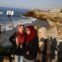 Selfie de fim de ano numa praia da Palestina