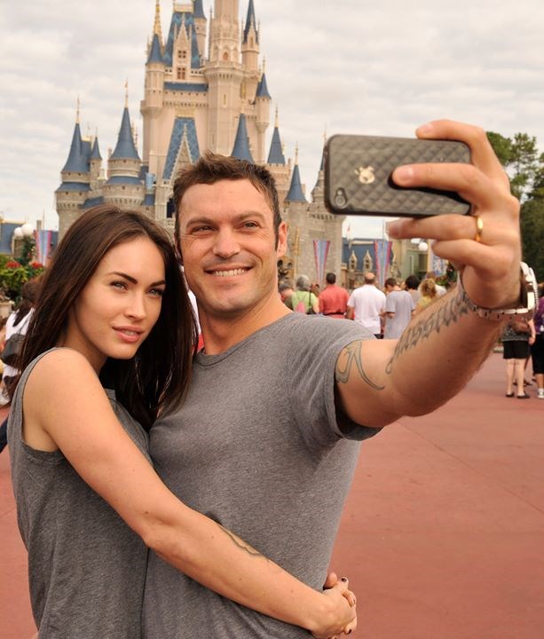 O casal durante uma viagem à DisneyWorld