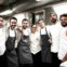 Os chefs, da esquerda para a direita: Matteo
Ferrantino (Vila Joya, Algarve), Henrique Sá Pessoa
(Alma, Lisboa), Pedro Pena Bastos (Esporão,
Alentejo), Maria João Malheiro (Confeitaria do
Alvor), João Oliveira (Vista, Praia da Rocha,
Portimão), Leonardo Pereira (ex-Areias do Seixo)
e Manuel Maldonado (projecto Ostraria)