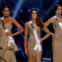 As três finalistas, Miss França, Miss Haiti e Miss Colômbia