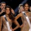 Miss França e Miss Haiti durante uma das provas da competição
