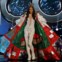 A candidata de Porto Rico, Brenda Jimenez, no desfile de trajes nacionais ainda na fase preliminar da competição