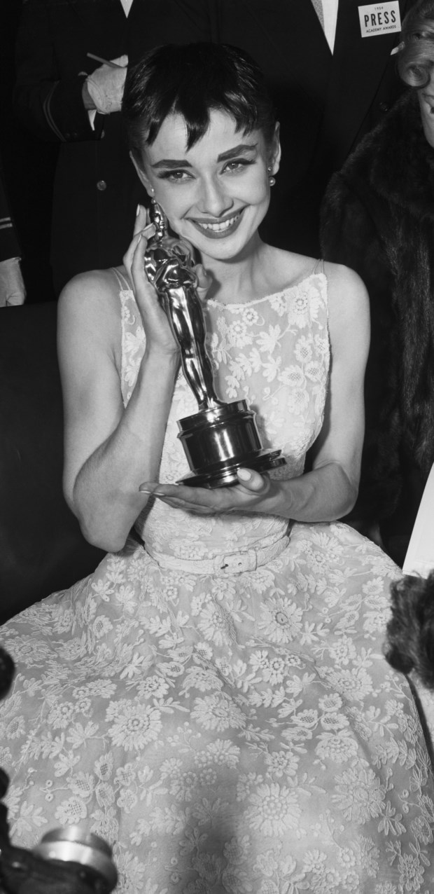 Audrey Hepburn durante a cerimónia dos Óscares