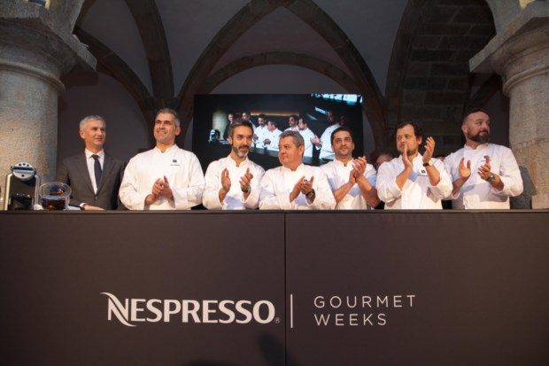 Os chefs convidados no evento de lançamento da Nespresso Gourmet Weeks