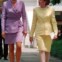 Diana e Elizabeth Dole, presidente da Cruz Vermelha dos Estados Unidos caminham juntas, antes de uma conferência de impressa de apelo à proibição de minas terrestres