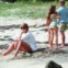 De férias nas Caraíbas com os filhos, em 1993