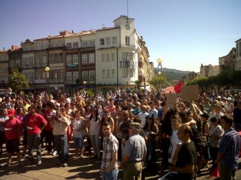 Faixas de protesto na manifestação em Lisboa