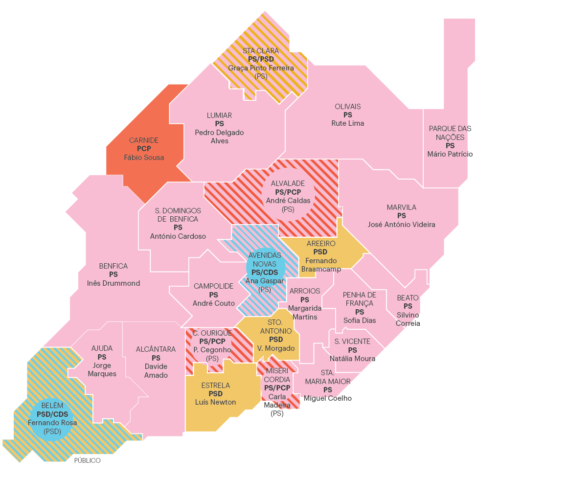 novas freguesias lisboa mapa É este o novo mapa político das freguesias de Lisboa | Autárquicas 