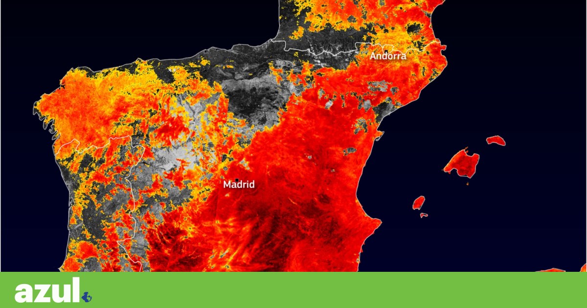 El mapa de calor marca en rojo a Portugal, España y Francia |  pie de foto El mapa de calor marca en rojo a Portugal, España y Francia |  pie de foto