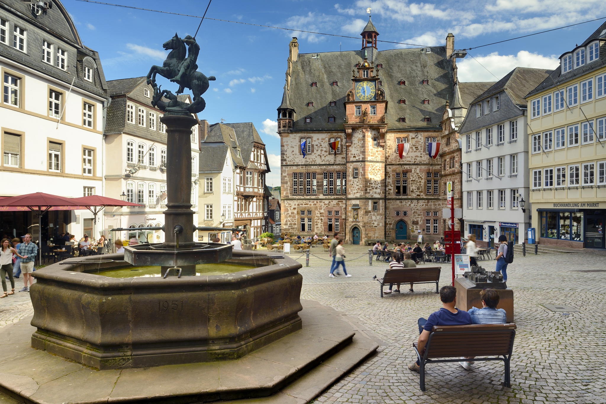 Marburg, Hessen, Deutschland - Marktplatz