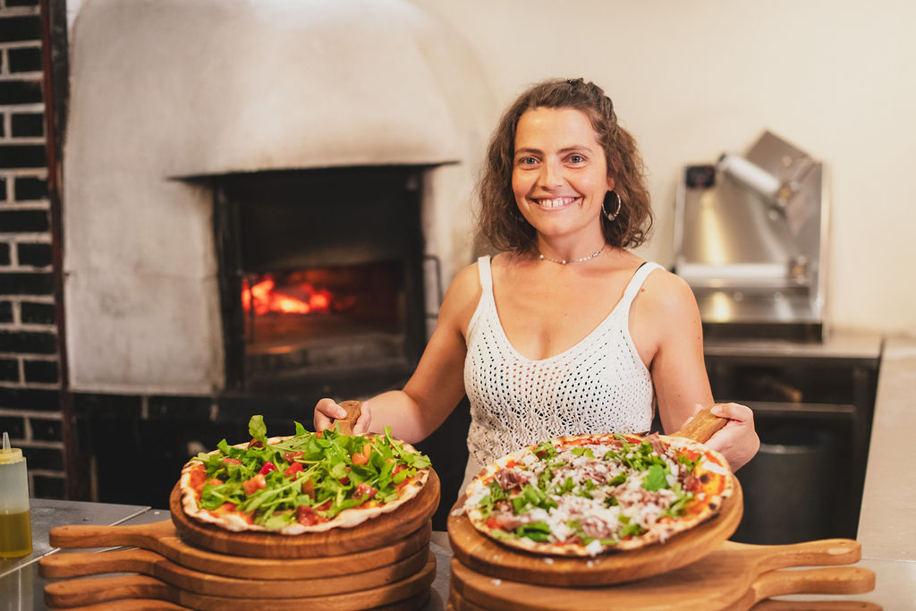 Ágata Mandillo, a propietária e chef da In Bocca al Lupo