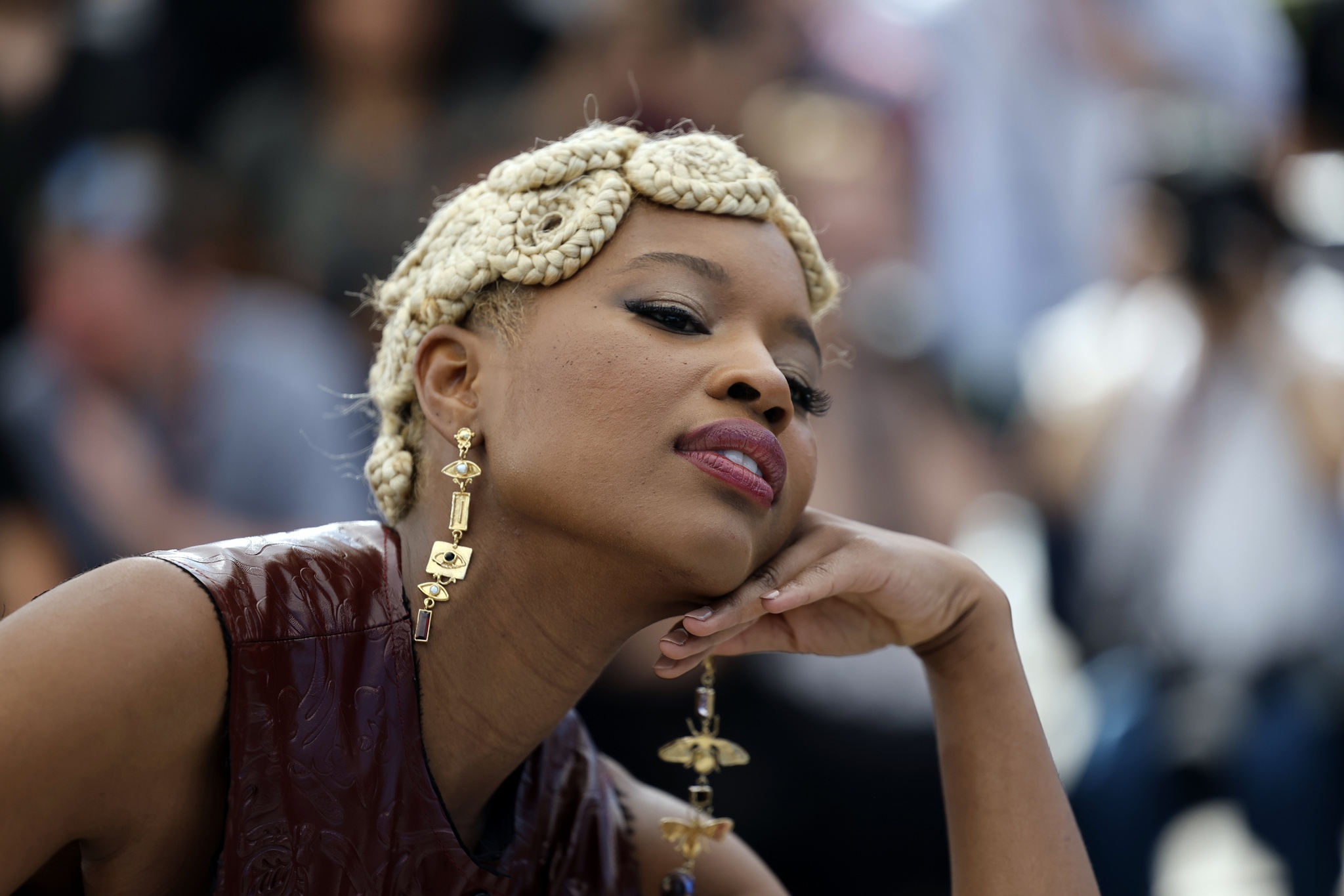 epa12111840 Cleo Diara attends the photocall for 'O Riso E A Faca (I Only Rest In The Storm)' during the 78th annual Cannes Film Festival, in Cannes, France, 18 May 2025. The film festival runs from 13 to 24 May 2025. EPA/GUILLAUME HORCAJUELO