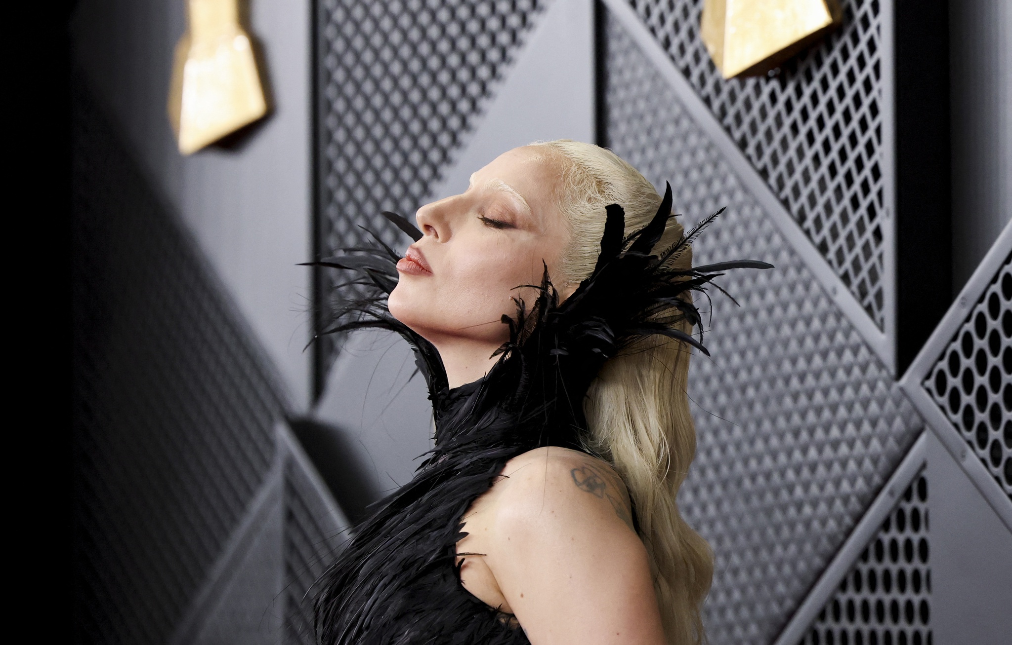 Lady Gaga poses at the red carpet during the 68th Annual Grammy Awards in Los Angeles, California, U.S., February 1, 2026. REUTERS/Mario Anzuoni