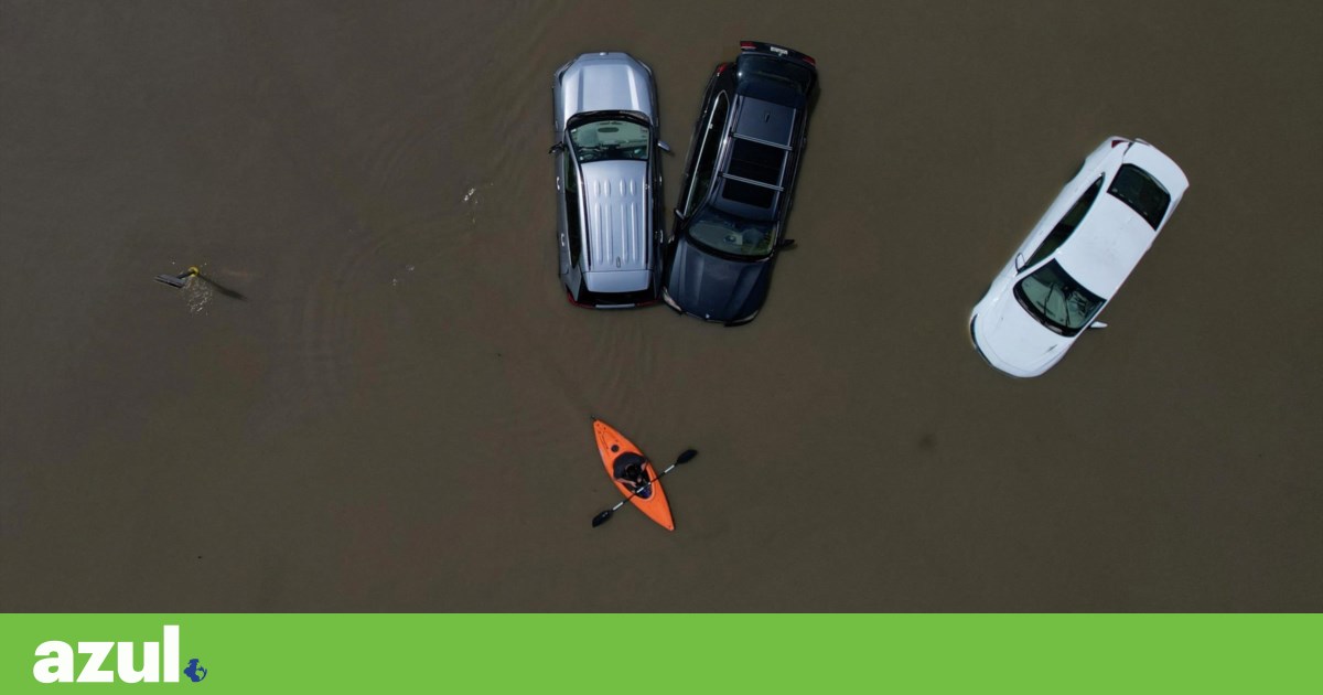 Montpellier is under water and there are kayaks, paddle boards and canoes on the streets blue Montpellier is under water and there are kayaks, paddle boards and canoes on the streets blue