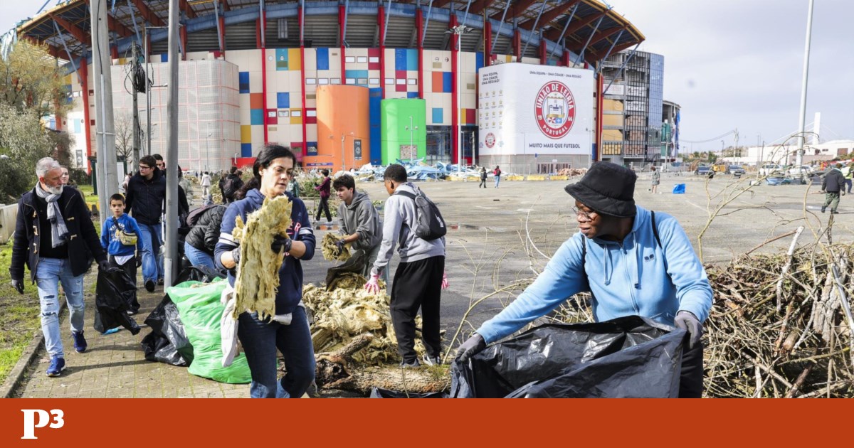 With gloves and shovels, more than 600 volunteers came from across the country to help Leiria